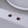 Reffeer Solid 925 Sterling Silver Clover Flower Drop Earrings for