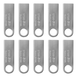 PSA Kit de 10 Piezas, Memorias USB 8GB STYLOS (Modelo: STMUSB1B), ST100, Interfaz: USB Type-A/Micro-USB, USB 2.0, Material Resistente, Color Plata, COMPUTO Y PAPELERIA