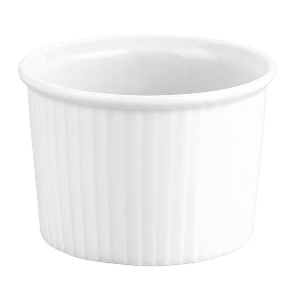 Pillivuyt Porcelain 11-Cup, 7-3/4-Inch Deep Classic Pleated Souffle Dish