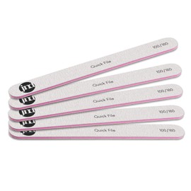 New* JND Professional Salon Grade Double Sided Emery Board Nail Files Buffer Polisher Natural Manicure Pedicure Acrylic Gel Nails (5Pack) (100/180)