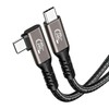 Thunderbolt 4 Cable (1.5m, Right Angle, Gunmetal) Popolier USB4 Compatible