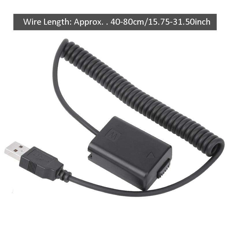 USB to FW50 Full Decoder Dummy Battery Fit for Sony