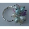 Sterling Fresh Water Pearl Cluster Ring, Pastel Multi Color Pearl