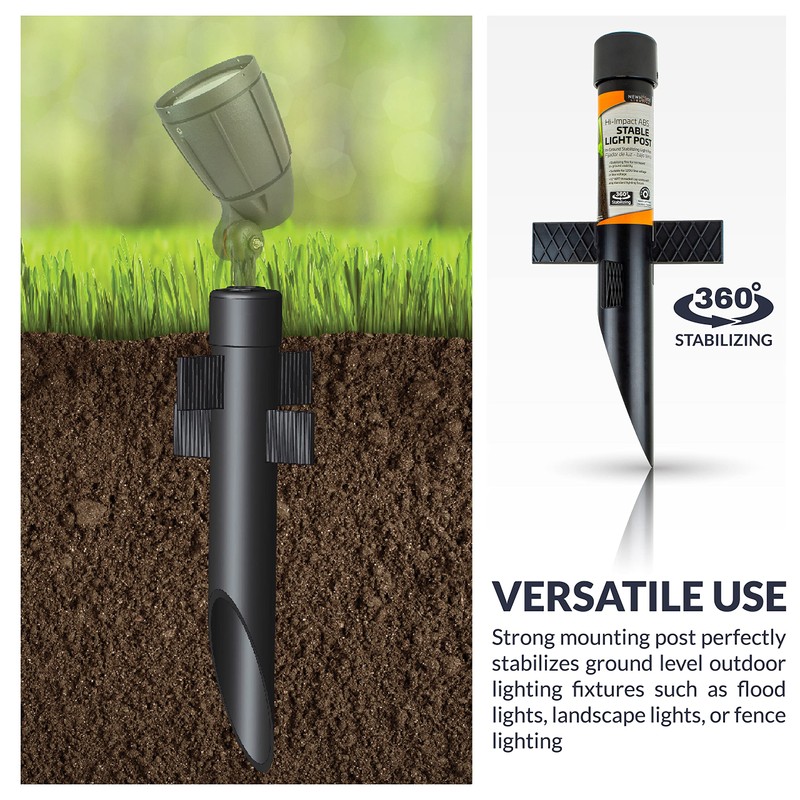 Newhouse Lighting MPOST17 2.5-Inch Outdoor Mounting Post with Cap and