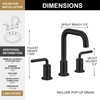 Lava Odoro Black Bathroom Faucet 3 Hole, 8 Inch Widespread