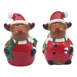 Lesser & Pavey Reindeer Salt & Pepper Shakers Set of 2 | Festive Holiday Tableware for Christmas Dining | Adorable Reindeer Design | Perfect Seasonal Kitchen Accessory & Gift for Christmas Lovers