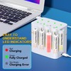 Rechargeable 4AA & 4AAA Batteries Ni-MH with 8-Slot Smart Charger