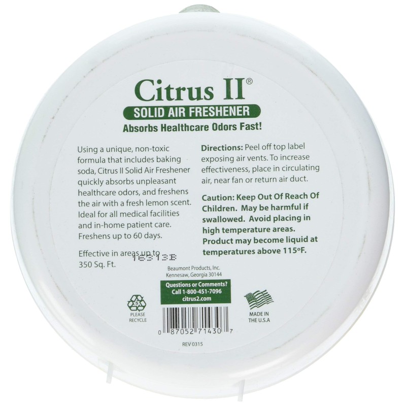 Beaumont BMT636471430 Citrus II Solid Air Freshener, 8 oz