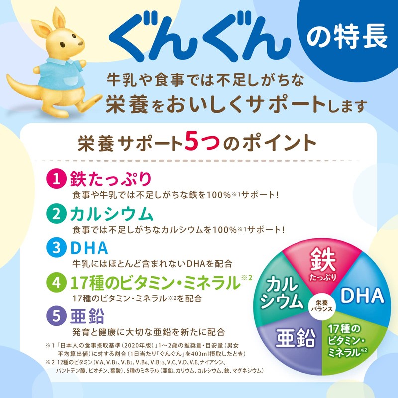 和光堂 フォローアップミルク ぐんぐん スティックパック 14g×10本 粉ミルク [満9ヶ月頃から3歳頃] ベビーミルク 鉄・カルシウム・DHA配合