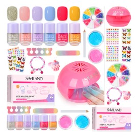 Saviland Set De Esmaltes De Uñas Creativo Para Niñas,secador