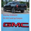 Auto Rear Tailgate GMC Red Black OVERLAY Emblem Badge Fit