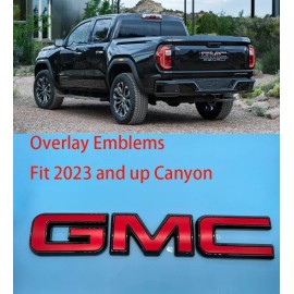 Auto Rear Tailgate GMC Red Black OVERLAY Emblem Badge Fit 2023+ GMC Canyon