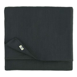 Linen & Cotton Tablecloth Table Linen Cloth Cover Hygge - 100% Linen, Black (100 x 100 cm) Square Small Table Cloth for Home Kitchen Coffee Dining Table Decoration Restaurant Hotel Summer Patio