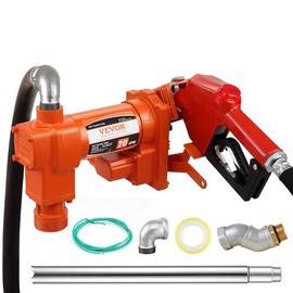 VEVOR Fuel Transfer Pump, 12V DC 20 GPM 1/4 HP, Gasoline Extractor Pump with Automatic Nozzle, Discharge Hose & Suction Pipe for Gasoline, Diesel, Kerosene, Ethanol & Methanol Blends, and Biodiesel:_20 GPM - Pump Only