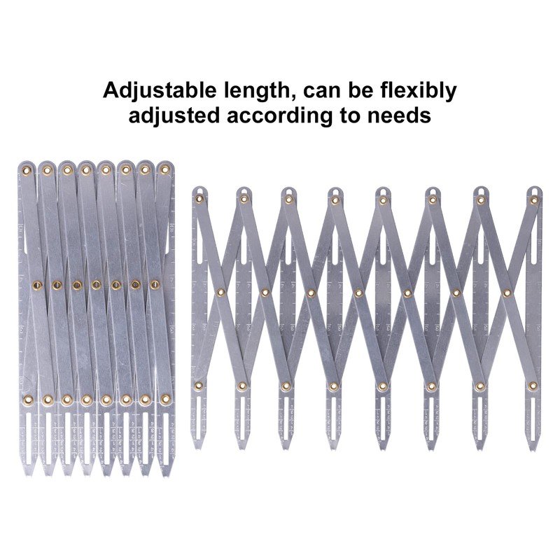 QANYEGN Punching Equidistant Ruler, Aluminum Expanding Sewing Gauge, Sewing Equidistant