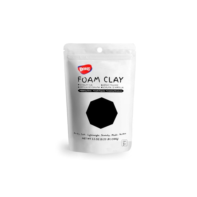 BOHS White Foam Clay Basic - Squishy,Soft, Air Dry -for