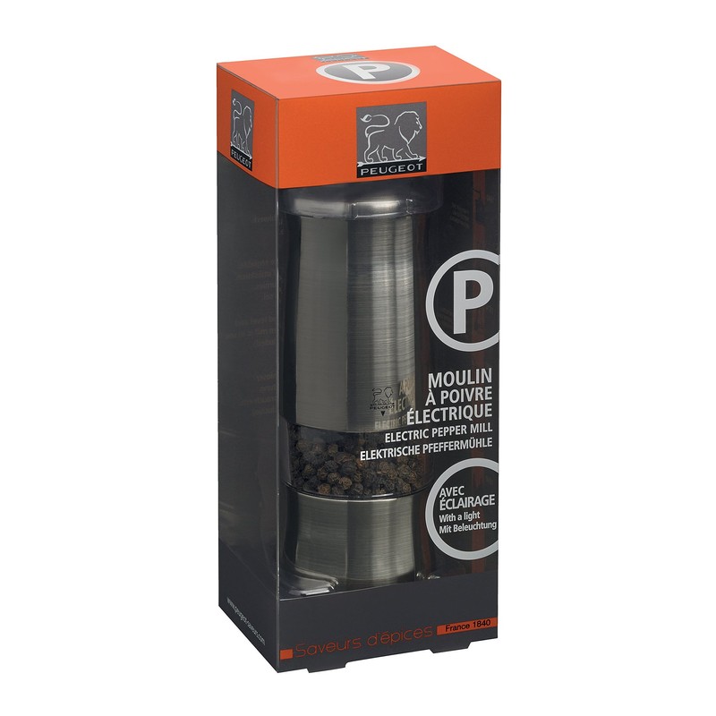 Peugeot Zeli Electric Pepper Mill, Abs, Steel, 5.6 x 5.6