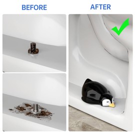 NiHome 1 Pair Resin Penguin Toilet Floor Bolt Caps for Bolts Up to 1.05 Inches, Hand-Painted Fun Decorative Bathroom Accessories, Easy Installation No Tools Required, Durable and Easy to Clean