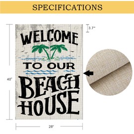pingpi Welcome to Our Beach House Garden Flag Vertical Double Sided Flag Yard Outdoor Decoration 28 x 40 Inch