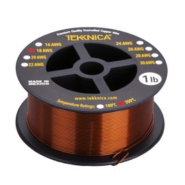 Magnet Wire 18 AWG - Enameled Magnet Winding Wire -100% Copper - 1.0 lb - 0.0431" Diameter - Temperature Rating 200℃