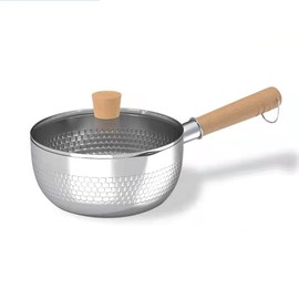 Scizorito 304 Stainless Steel Saucepan, Solid wood anti-scalding handle with hook, Multipurpose Sauce Pan with Pour Spouts, Sauce Pot, Cooking Pot (1.7 Quart/2.2Quart/3.0Quart) (7.8 Inch 2.2 Quarts)