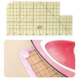 Thin Hot Hem Ruler Rounded Corner Ironing Ruler for Pocket All-in-one Ruler for Sewing Quilting Heat Resistant Non-Slip Hot Ruler Efficient Precise Sewing Tool Seam Guide 10X5inch