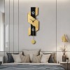 Dusky Shark Modern 34" Geometric Digital Wall Clock in Gold