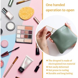 DPWOUM 3 PCS 3 color Pocket Cosmetic Bag, Small Pocket Makeup Bag Snap Closure Organizer Pouch Portable No Zipper Waterproof Leather for woman