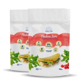 Nuvola Zero - Preparato per Piadine in Polvere, 320g x 8 Piadine Keto Senza Glutine, Senza Lattosio, Senza Zuccheri, Senza Carboidrati, No lieviti, Made in Italy