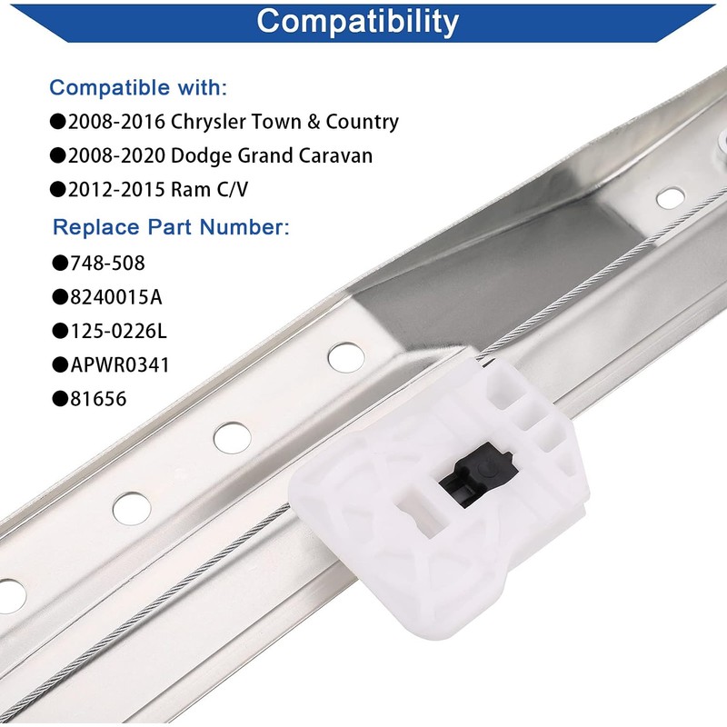 Obaee 748-508 Front Left Driver Side Power Window Regulator and