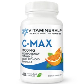 Vitaminerals ® C MAX Antioxidant Support 1,000 mg Vitamin C, with Bioflavanoids - Veggie Capsules (60 Vegetarian Capsules)