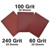 60 Sandpaper 1/4 Sheets for Palm Sanders - Includes 20