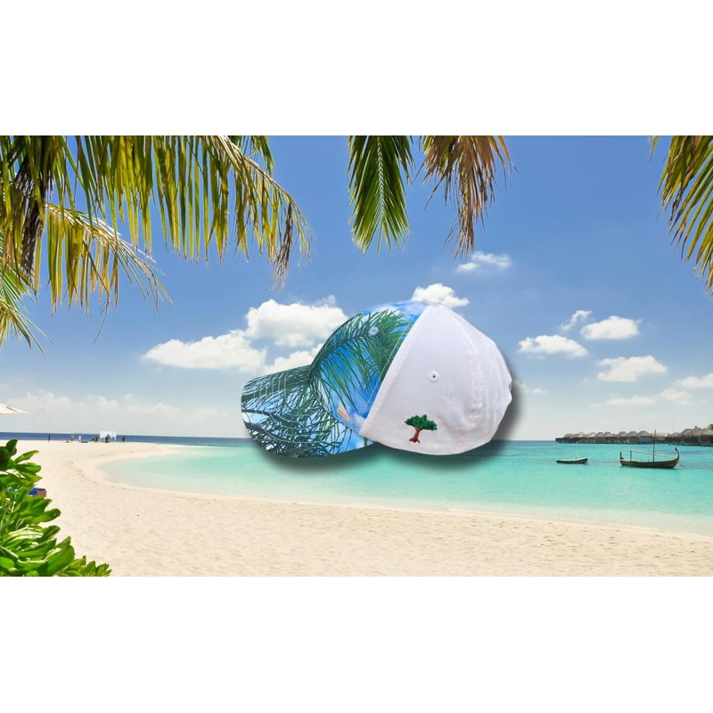 muuch Gorra Tropical con Estampado de Palmeras – Visera Curva
