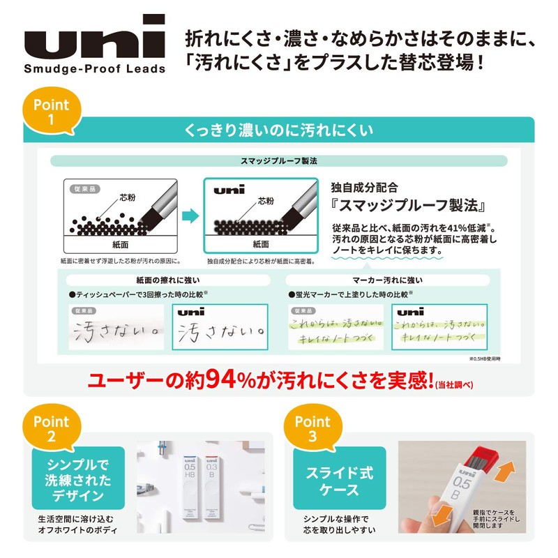 Mitsubishi Pencil Pencil Lead Uni Uni 0.5 B 3pcs ULS05403PB