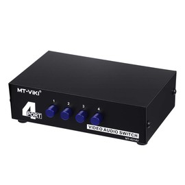 rosenice RCA Switch MT-431AV 4 Way AV Switch 4 in 1 Composite Video L/R Audio Selection