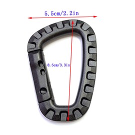 Pack of 12 Carabiner D-shape Mountaineering Buckle Plastic Carabiner Hook Carabiner Portable Carabiner Key Ring Backpack Carabiner Clip Closure for Ropes, Backpacks, Fishing Rods, Outdoor