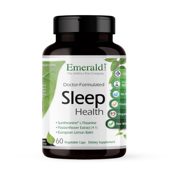 Emerald Labs Sleep Health - Dietary Supplement with Melatonin, Passionflower Extract, Lemon Balm, and L-Theanine for Healthy Sleep and Nighttime Relaxation - 60 Vegetable Capsules