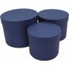 INERRA Flower Hat Boxes Florist Box Vase - Set of 3 (Blue)