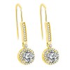 Radiant Earrings for Women 925 Sterling Silver Hanging Long Round