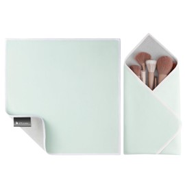 DUcare Self Adhesive Magic Cloth Makeup Bag, Portable Protective Cosmetic Pouch, Camera Lens Wrap Travel Organizer for Beauty Essentials, Gifts & Daily Use (Green 13.5 Inch)