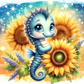 Baby Room Wall Art Prints; Seahorses Nursery Décor; Kids Room Decorations; Gender Neutral Art; Baby Shower Gift, Unframed Wall Art, Baby Room Decor, Woodland Animals 11 inch x 14 inch (Set of 4)