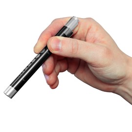 LED Aluminium Pocket Torch Doctors Nurses Eye Pupil Examination Gauge Pen Light - Black