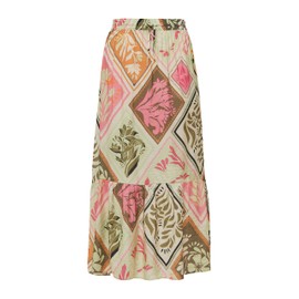 Maxi-Rock aus Viskose mit All-Over-Print rosa 40