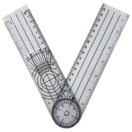 DELUXEFOX Goniometer, Protractor, Multi-functional Ruler, Angle Meter, Spine Goniometer, 360 Degree Measuring Tool, Rotatable Transparent, Clear Scale, Niometer, Angle Spine Ruler, Joint Range