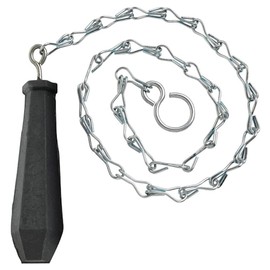 Merriway® BH01761 High Level WC Toilet Cistern Chain Pull, 12 inch with Black Rubber Handle