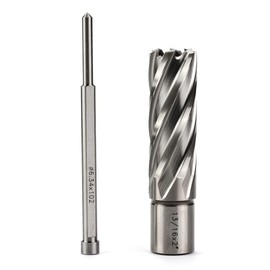 OSCARBIDE Annular Cutter 13/16 inch Cutting Diameter 2 Depth of Cut,3/4 inch Weldon Shank 2 Flat Mag Drill Bit with Pilot Pin for Magnetic Drill Press,1 Piece