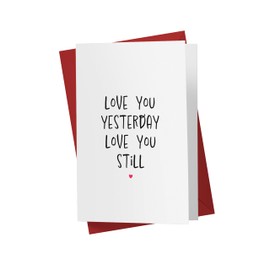 Karto Sweet Birthday Card for Husband Wife Him Her - Large 5.5 x 8.5 inch Boyfriend Girlfriend Birthday Cards - Always Still