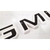 Auto Front & Rear GMC White Black OVERLAY Emblem Badge
