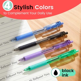 Sooez 12 Pack Bulk Pens Ballpoint Smooth Writing pens, Retractable Black Ink Pen, Medium Point 1.0mm Click Pens for Journaling, Soft Grip Box of Pen Office Supplies for Nurse, Server, Note Taking