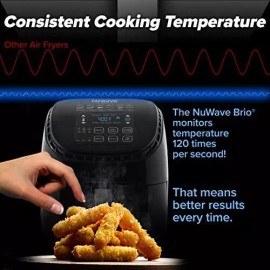 NUWAVE Brio 3-Quart Digital Air Fryer with One-Touch Digital Controls, 6 Easy...